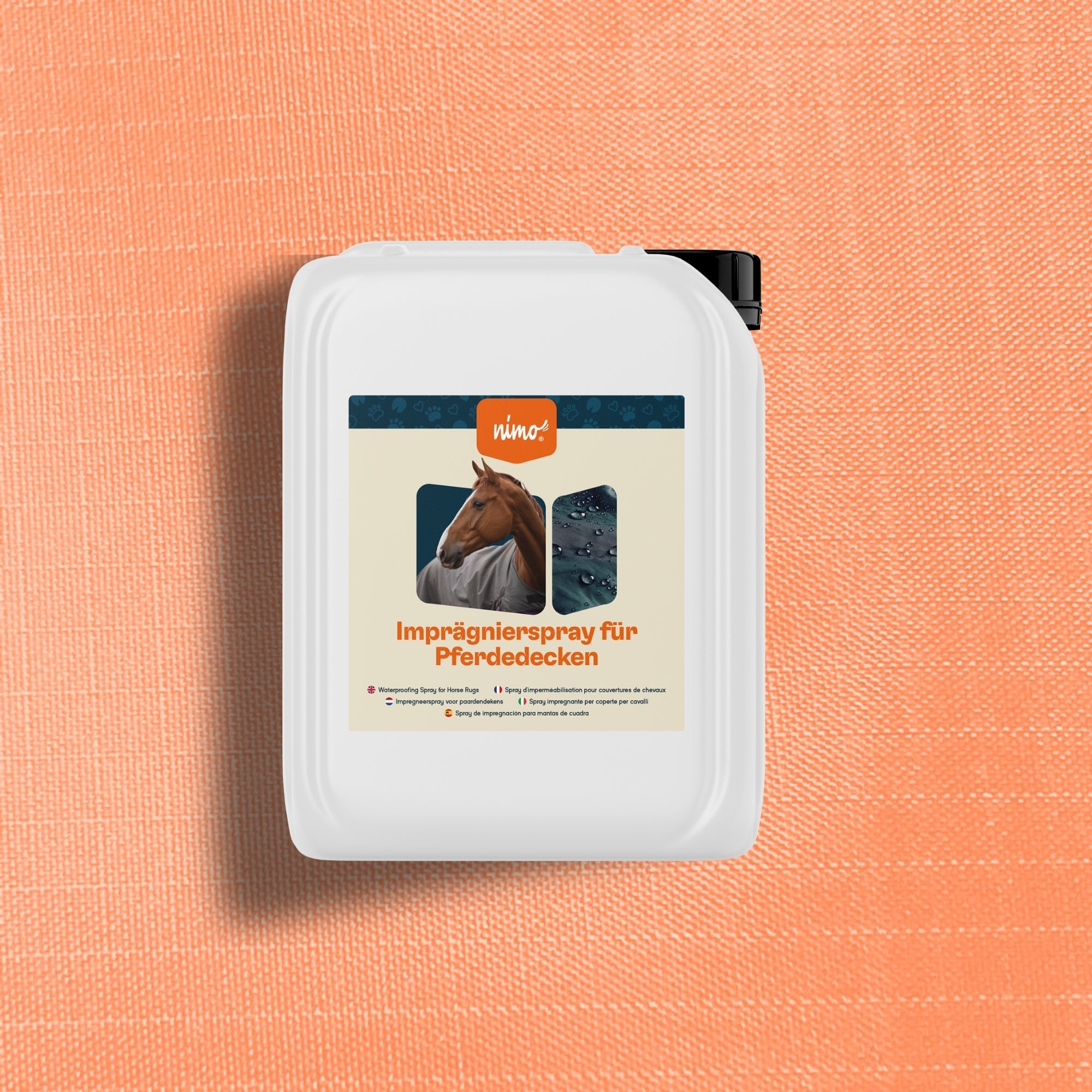Waterproofing spray for horse blankets