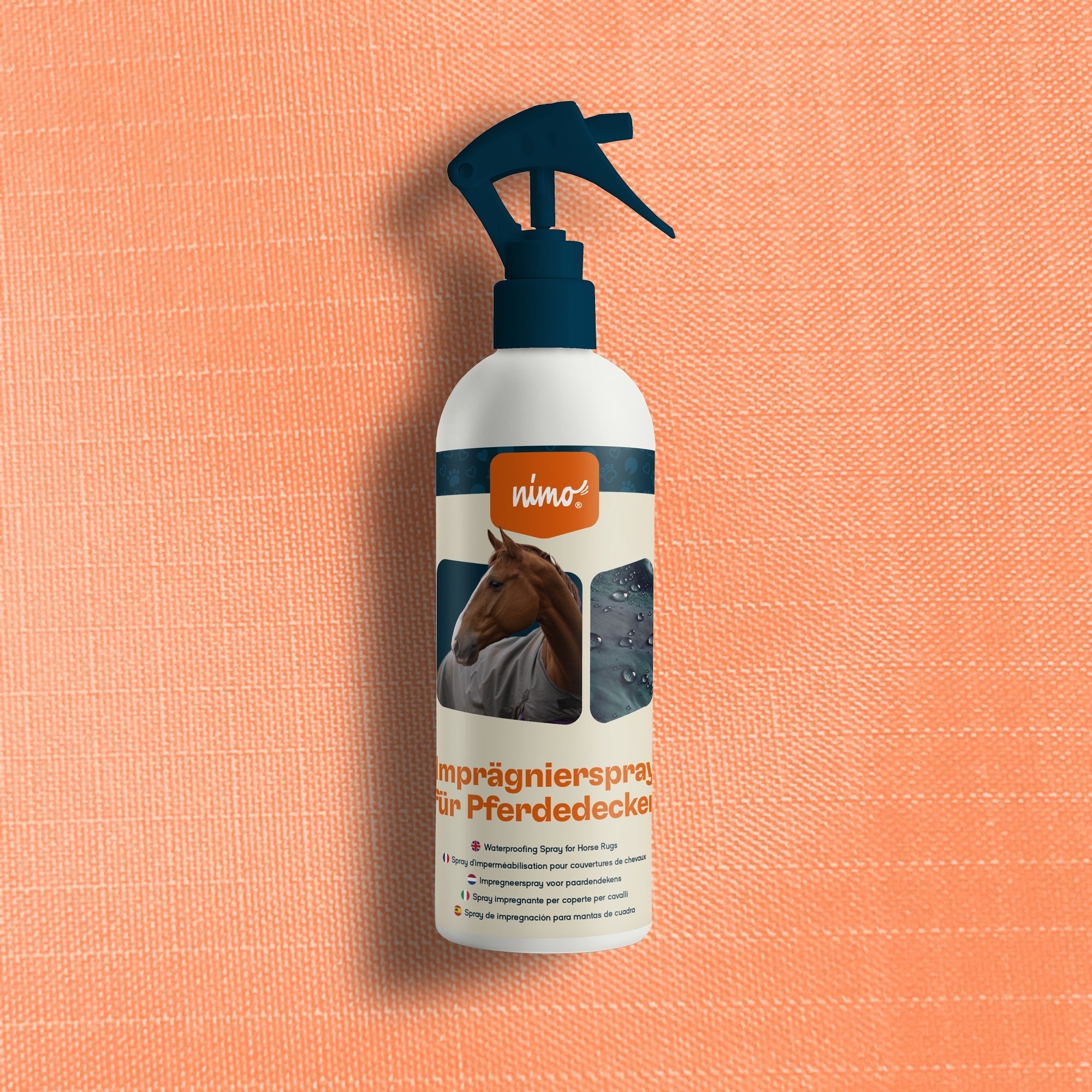 Waterproofing spray for horse blankets