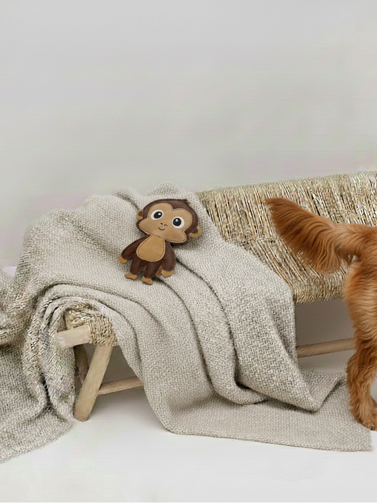 BUDDY. Jouet pour chien en cuir "Singe"