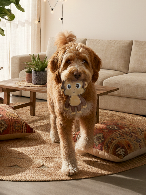 BUDDY. Jouet pour chien en cuir "Singe"