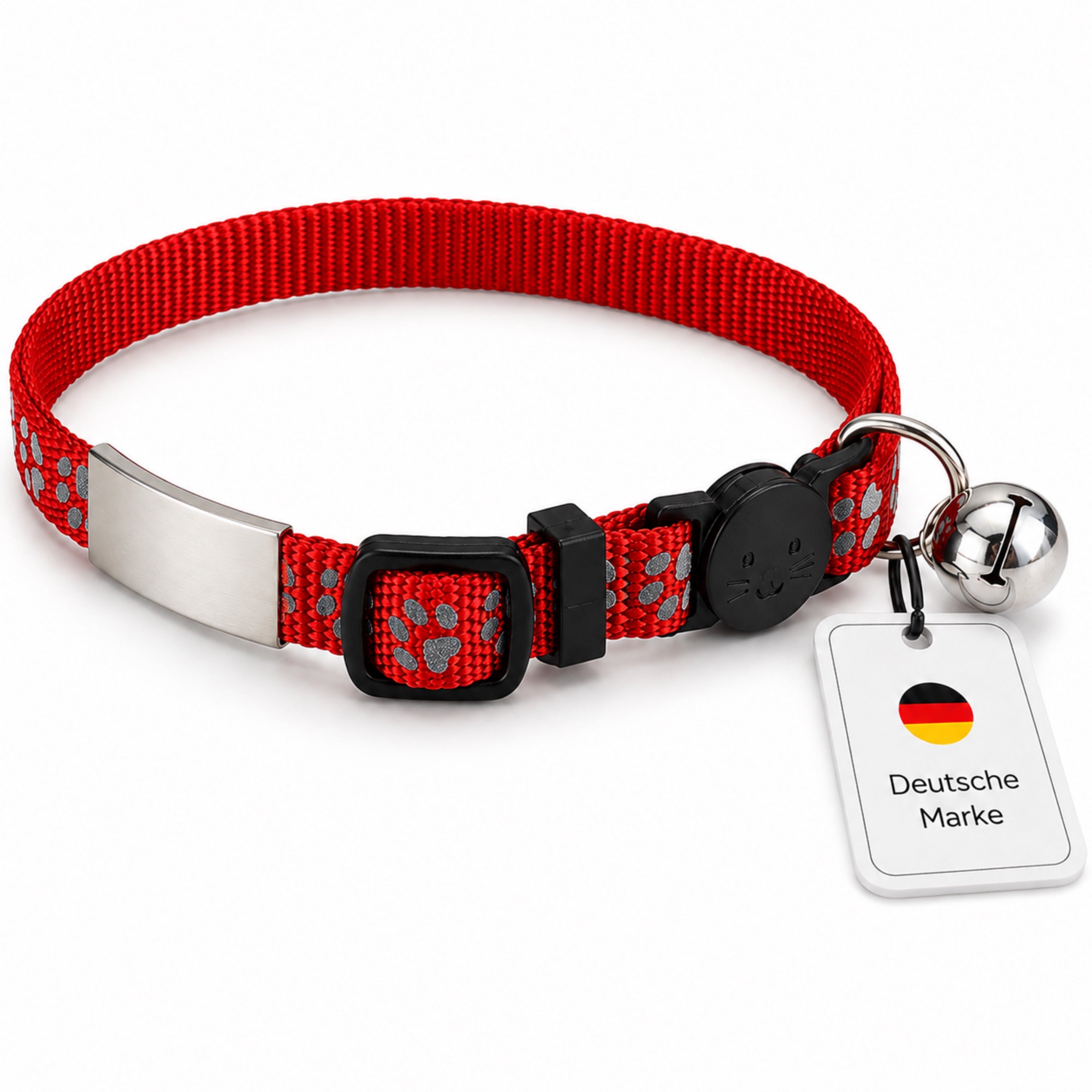 Katzenhalsband mit Name und Telefonnummer graviert