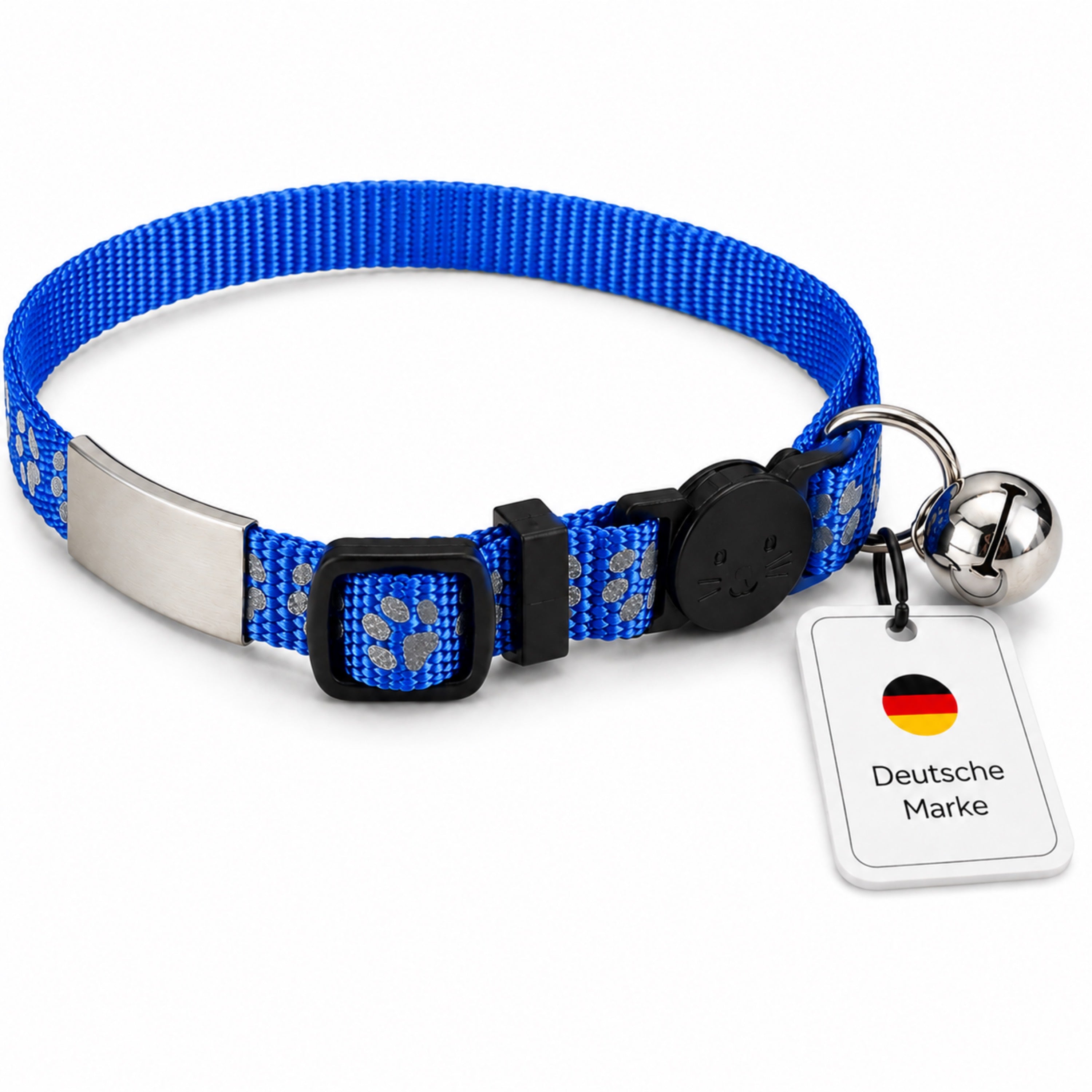 Katzenhalsband mit Name und Telefonnummer graviert