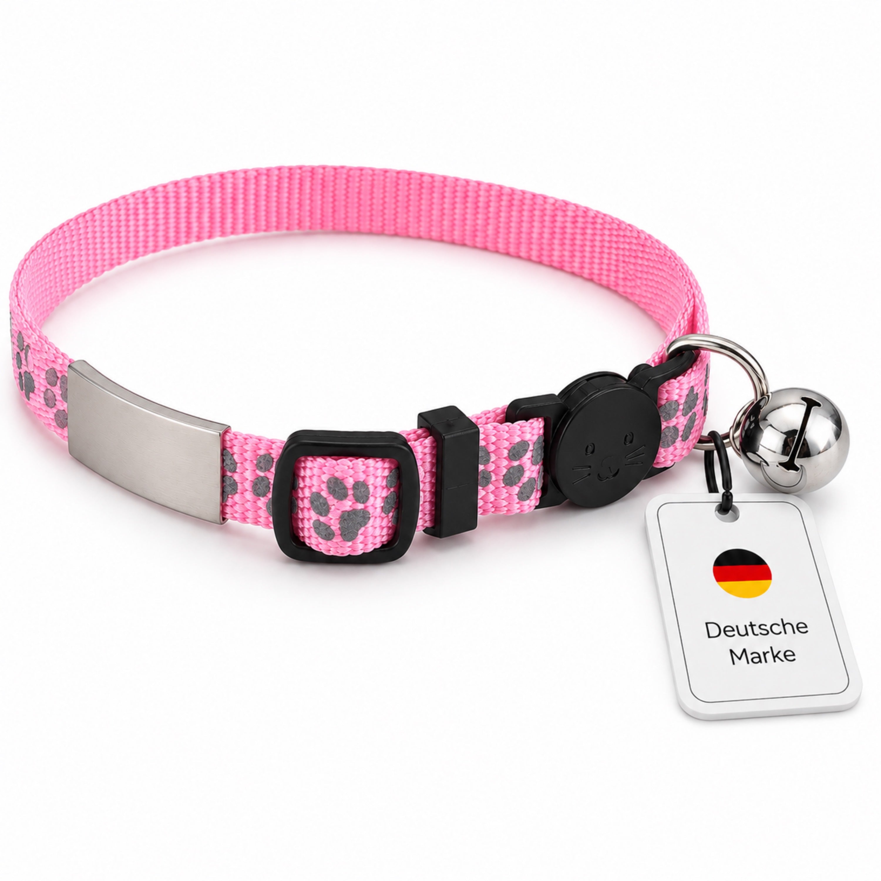 Katzenhalsband mit Name und Telefonnummer graviert