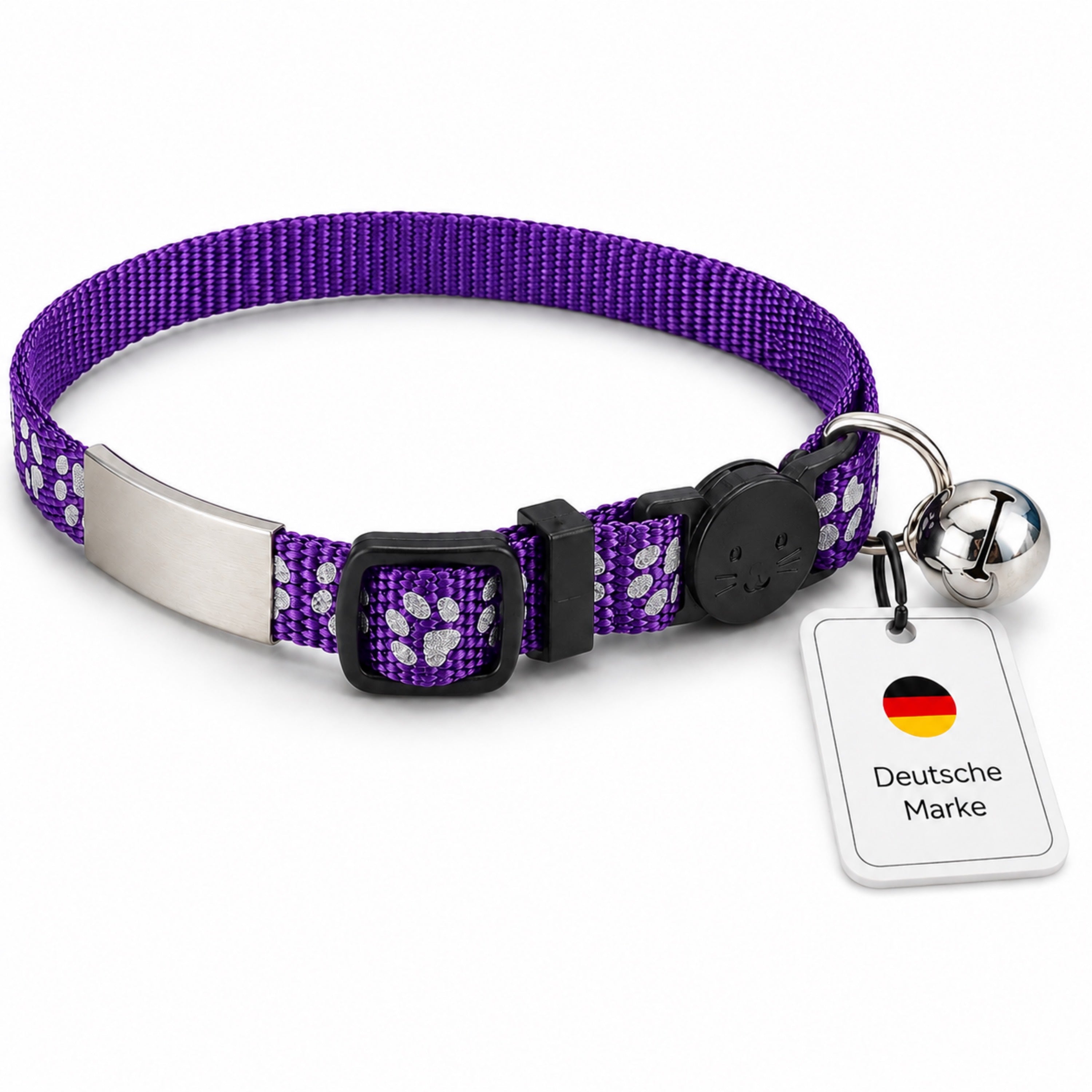 Katzenhalsband mit Name und Telefonnummer graviert