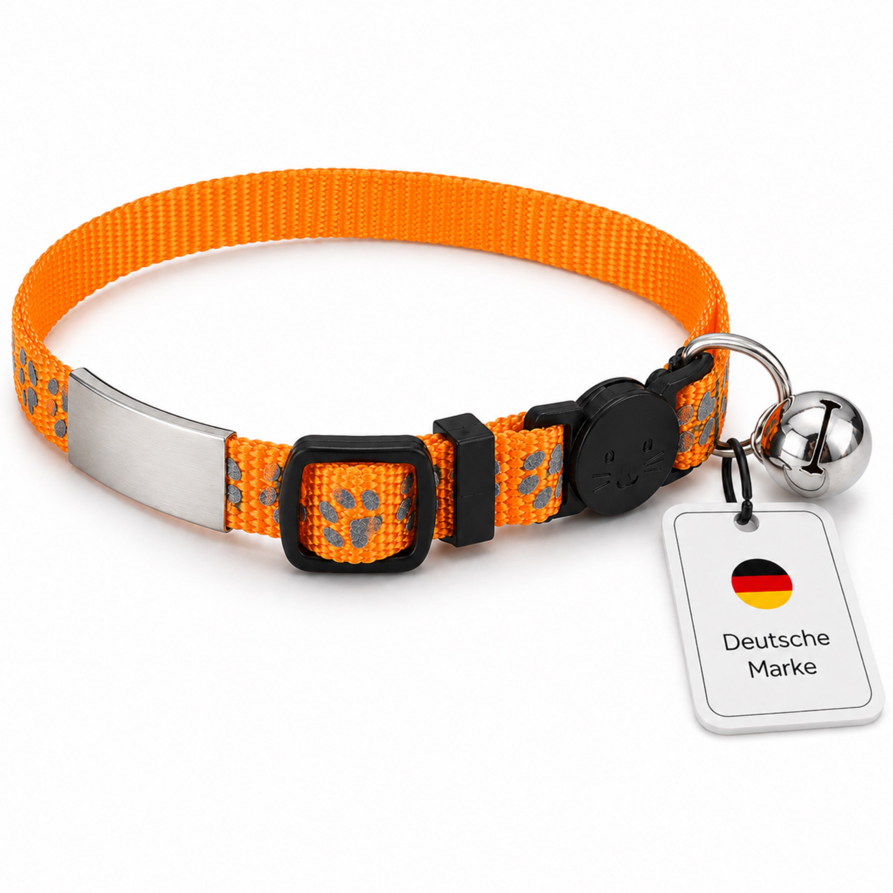 Katzenhalsband mit Name und Telefonnummer graviert