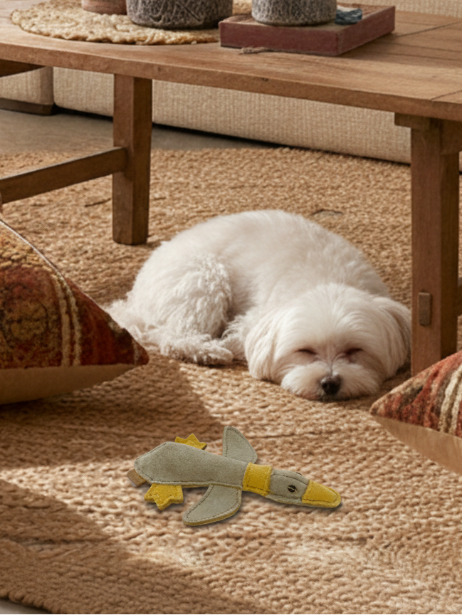 BUDDY. Jouet pour chien en cuir « Petit canard »