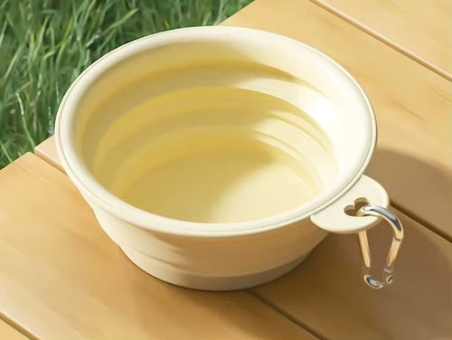 Hundenapf faltbar Silikon · Reisenapf Pastell · BPA-frei · Karabiner · Camping 350/ 1000ml