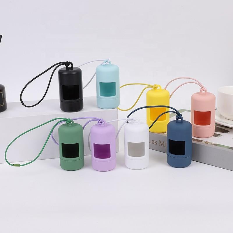 Dog Poop Bag Dispenser, Robust Plastic, Carry Loop – 9 Colors + Bags