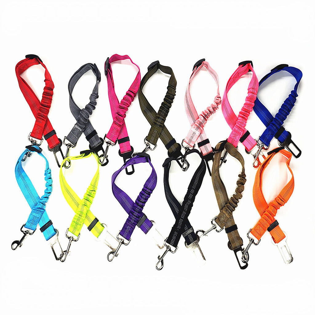 Ceinture de sécurité chien voiture extensible avec mousqueton pivotant, 74cm