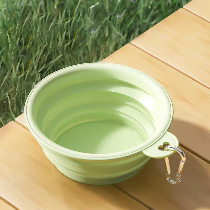 Hundenapf faltbar Silikon · Reisenapf Pastell · BPA-frei · Karabiner · Camping 350/ 1000ml