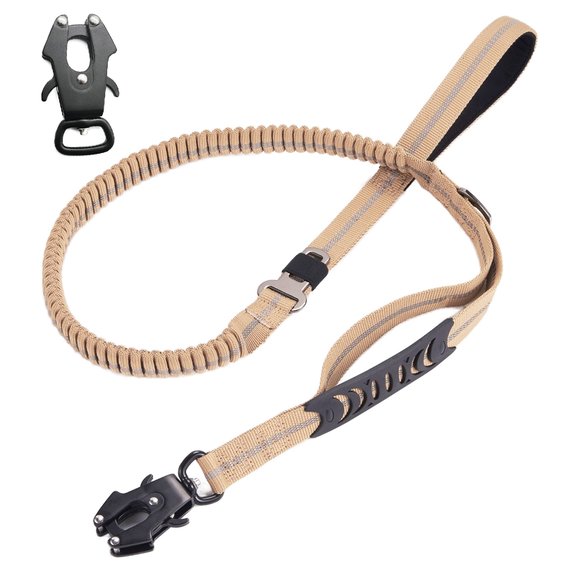 Hundeleine, Ruckdämpfer taktisch Bungee Nylon, elastisch, 135-190cm, Autogurt