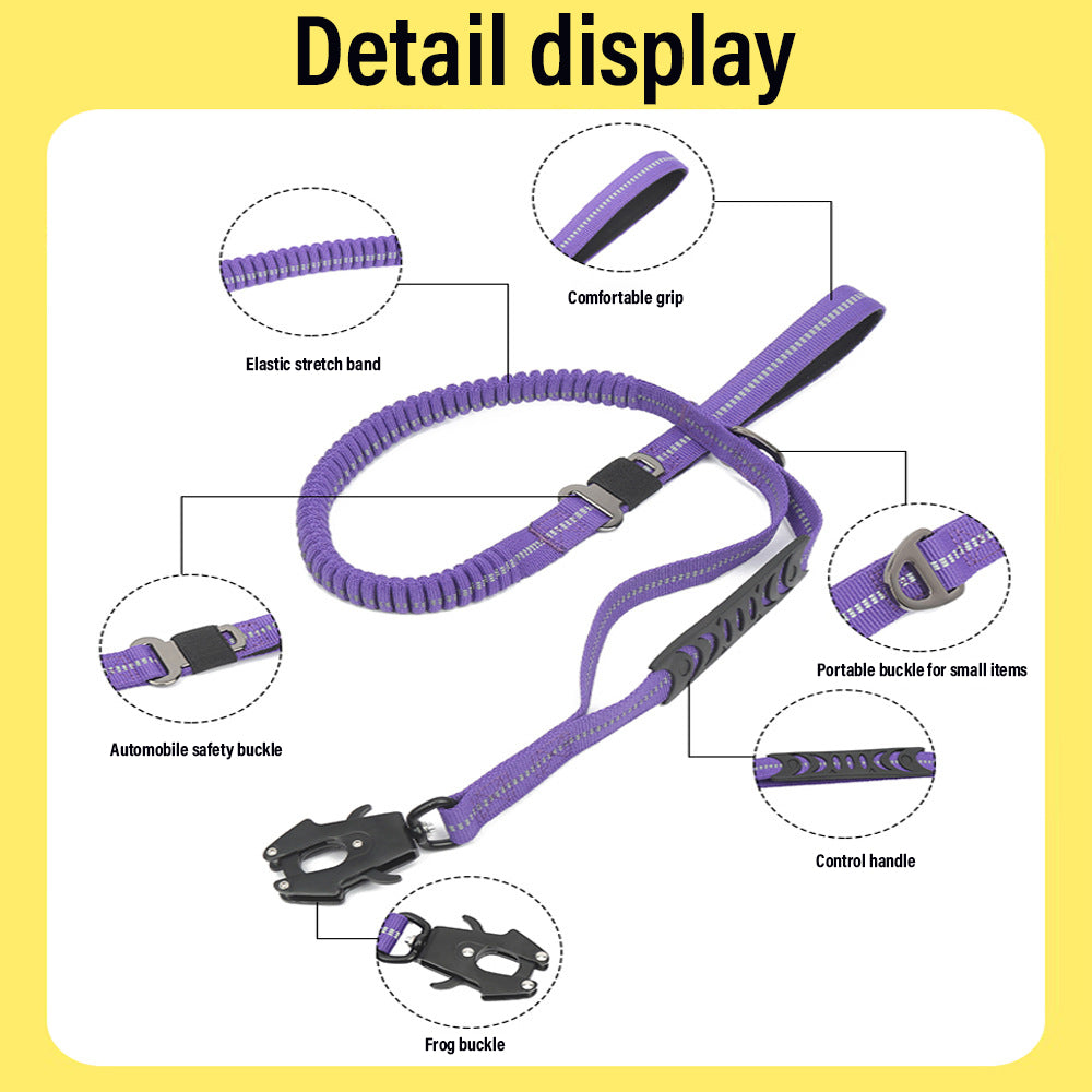 Hundeleine, Ruckdämpfer taktisch Bungee Nylon, elastisch, 135-190cm, Autogurt