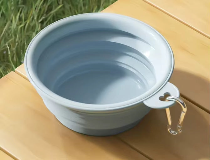 Hundenapf faltbar Silikon · Reisenapf Pastell · BPA-frei · Karabiner · Camping 350/ 1000ml