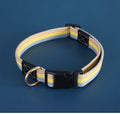 Collier pour chien en polyester rayé design bohème réglable – idéal en set avec la laisse assortie