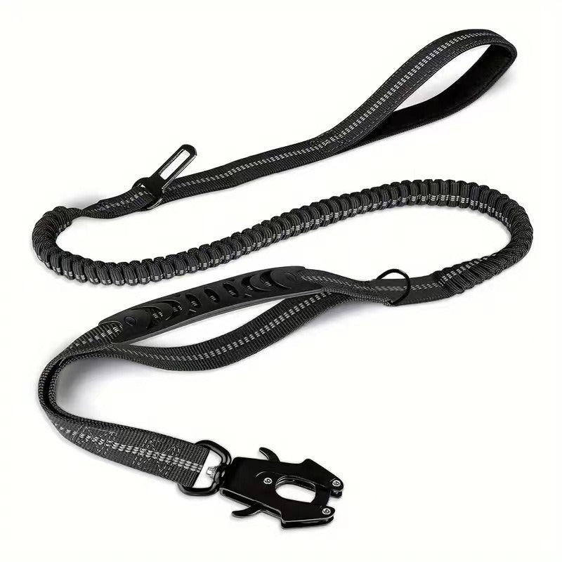 Laisse pour chien avec amortisseur, élastique, nylon robuste, 120-178cm, mousqueton - Auto