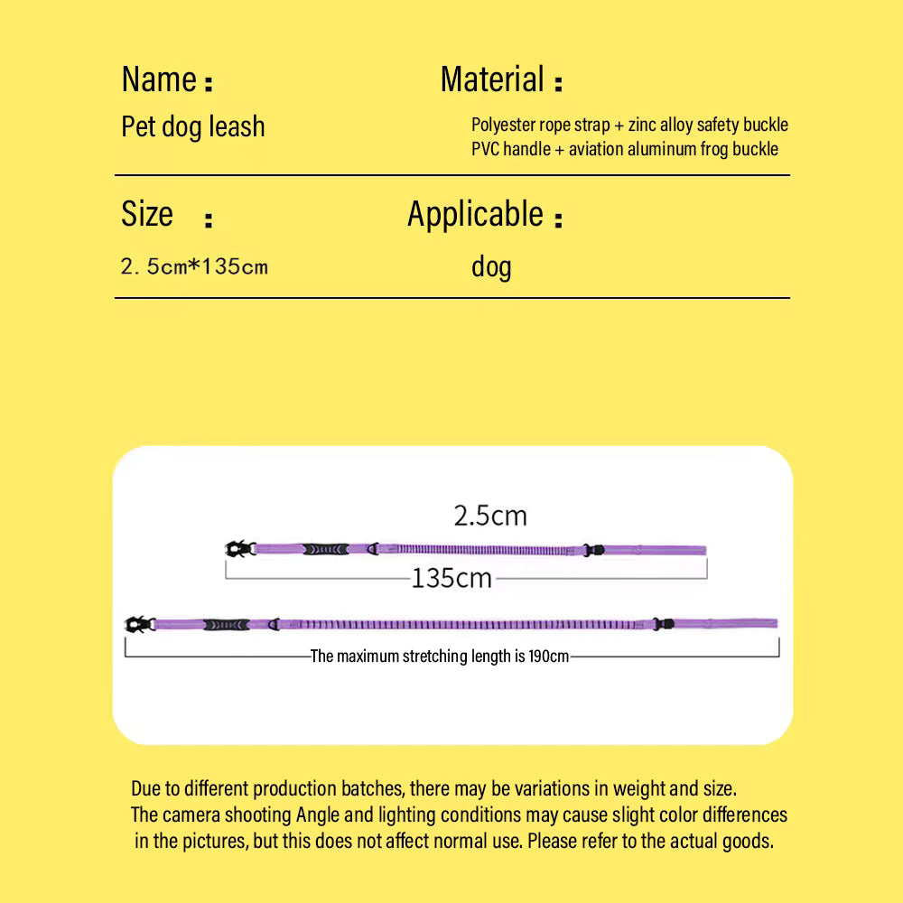 Hundeleine, Ruckdämpfer taktisch Bungee Nylon, elastisch, 135-190cm, Autogurt