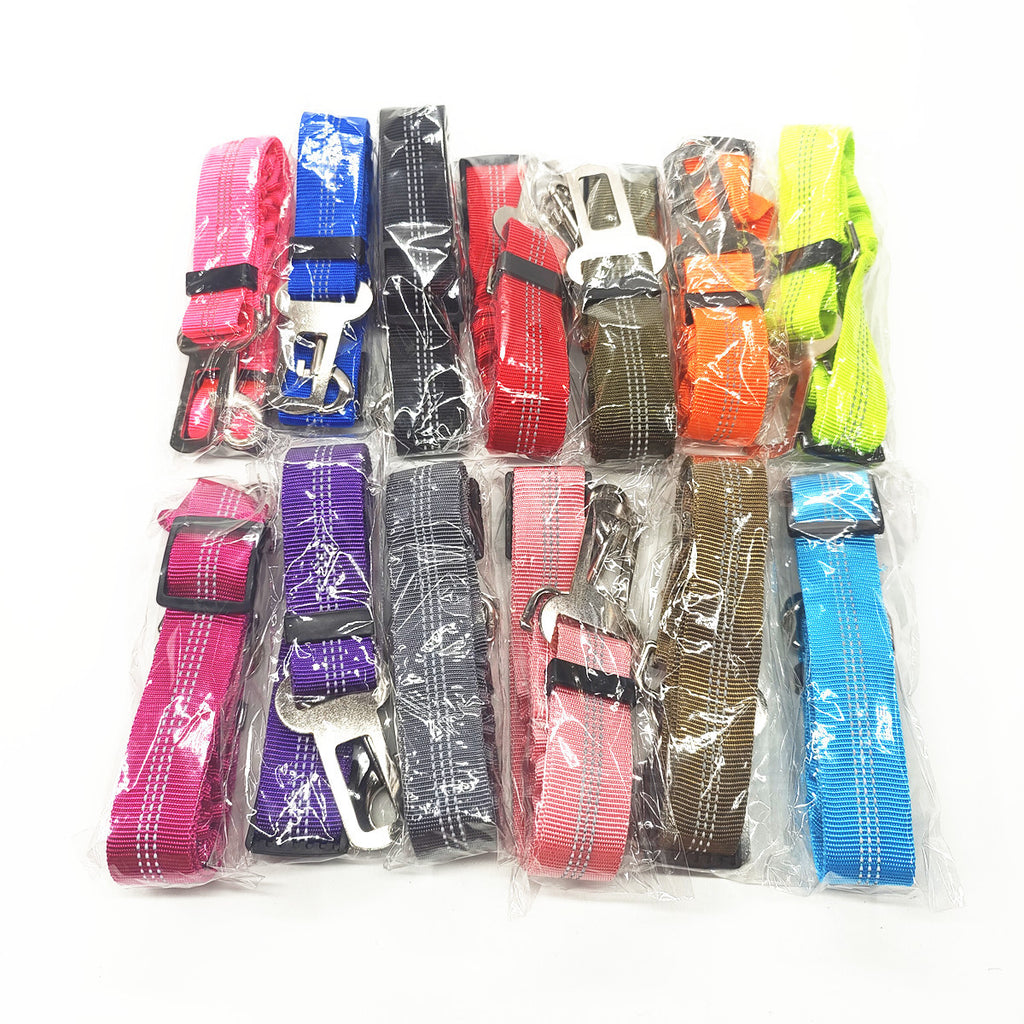 Ceinture de sécurité chien voiture extensible avec mousqueton pivotant, 74cm