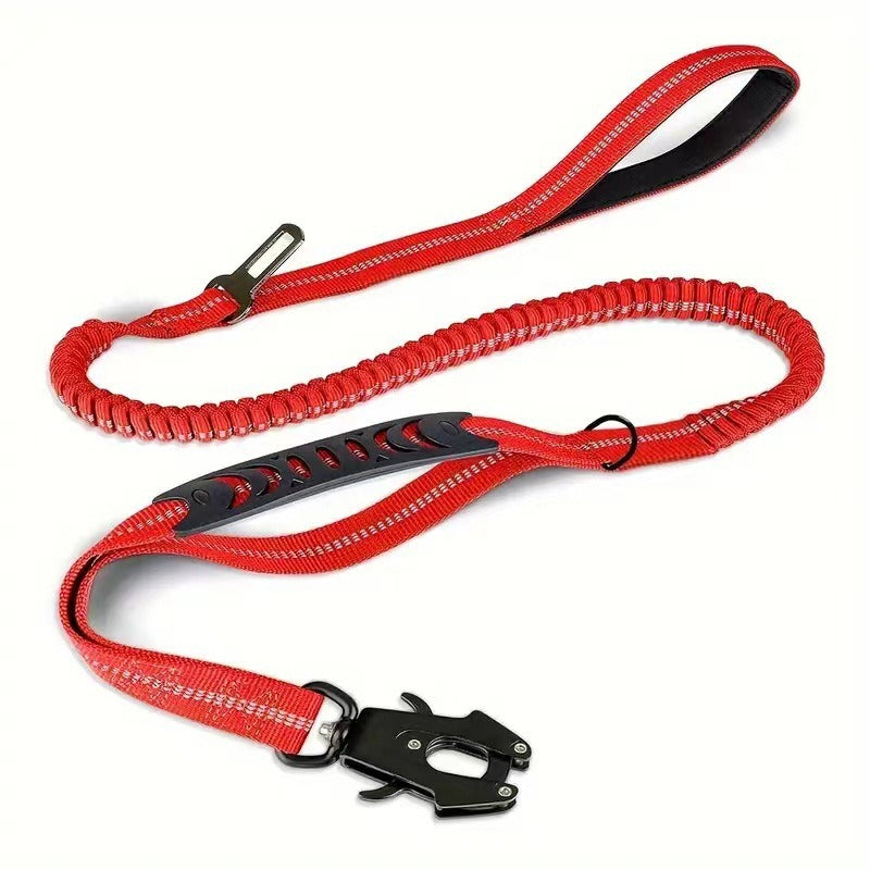 Laisse pour chien avec amortisseur, élastique, nylon robuste, 120-178cm, mousqueton - Auto