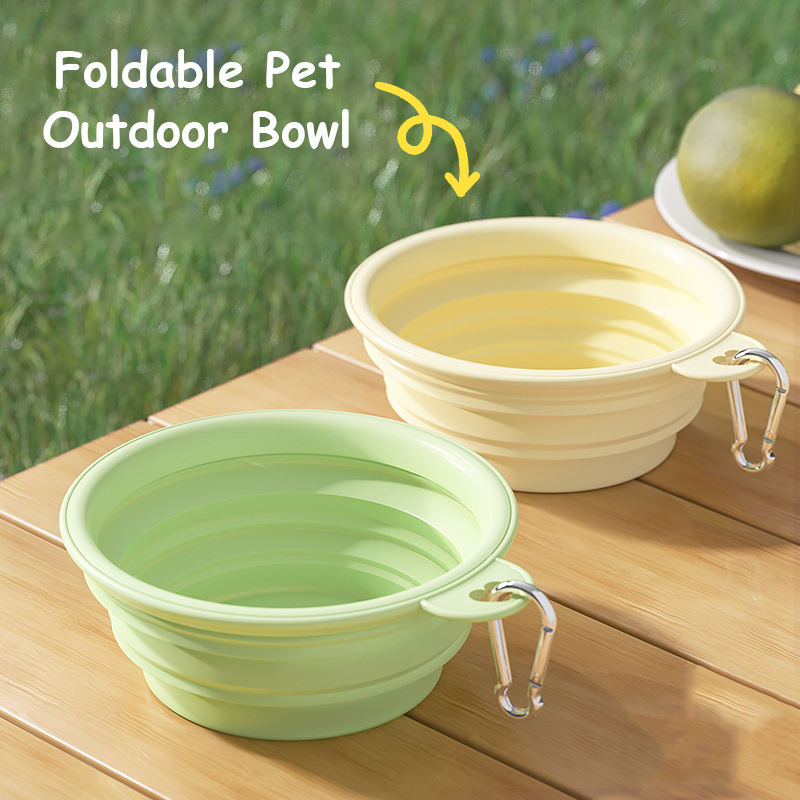 Hundenapf faltbar Silikon · Reisenapf Pastell · BPA-frei · Karabiner · Camping 350/ 1000ml