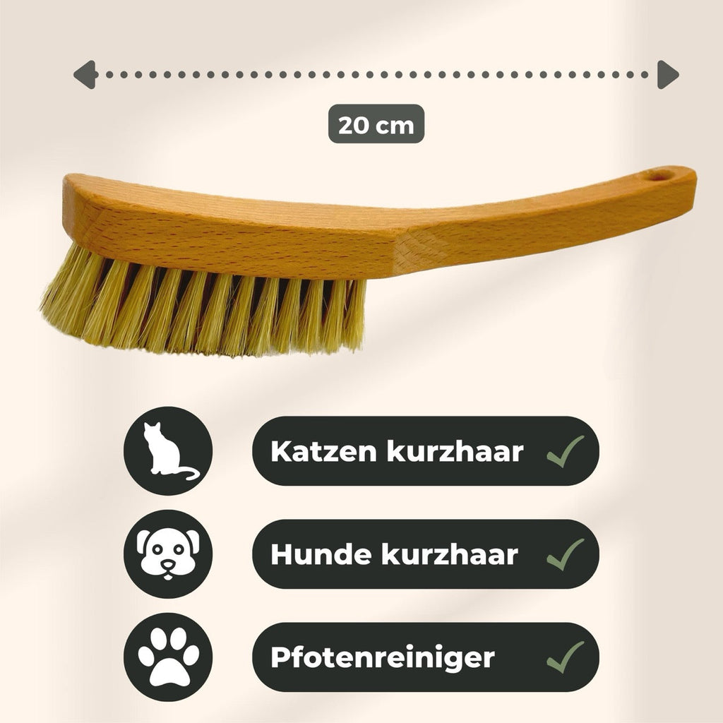 Brosse pour chat et chien à poils courts avec poils naturels doux