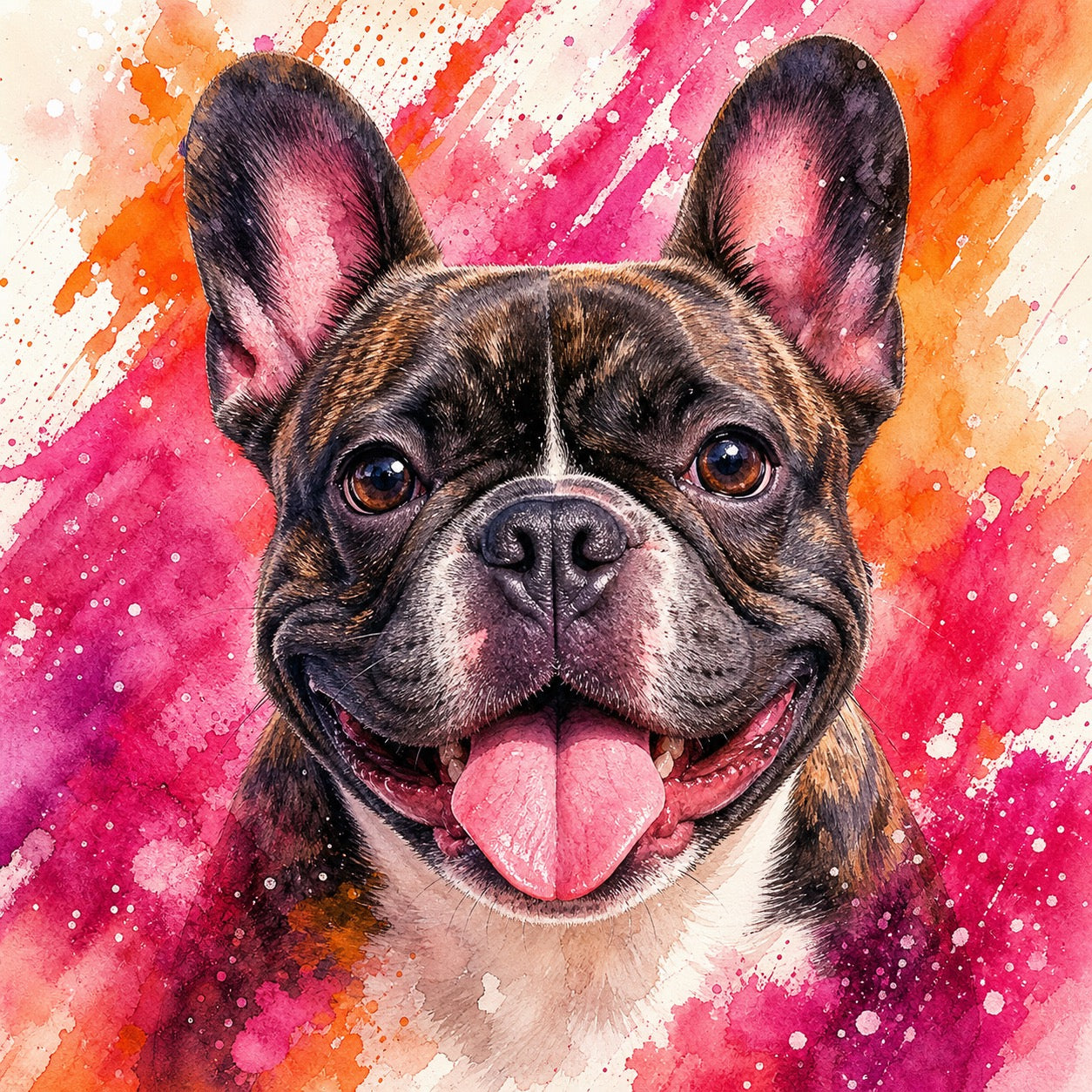 Tasse mit Motiv Hund, Watercolor Splash Art (Motiv vorn bei Henkel links)