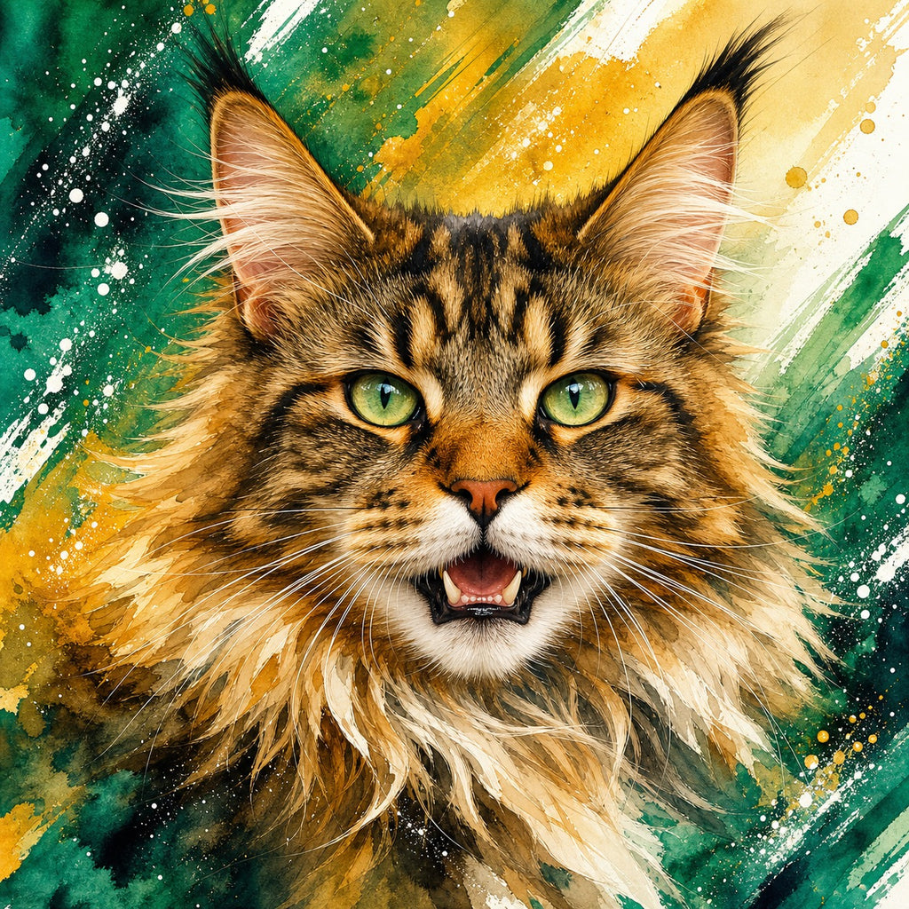 Tasse mit Motiv Hund, Watercolor Splash Art (Motiv vorn bei Henkel links)
