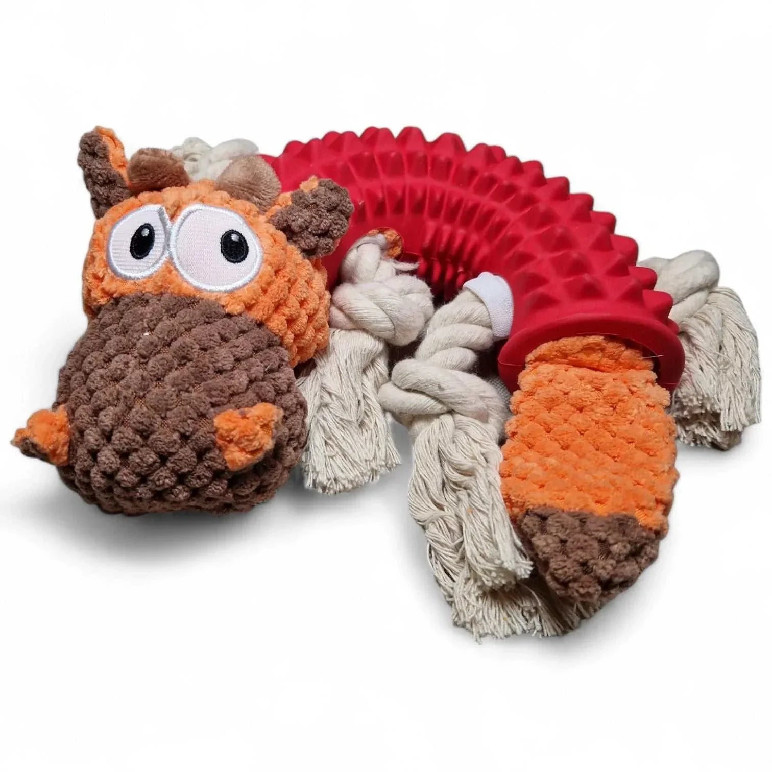 Dog Toy Puppy Natural Rubber with Cotton Rope