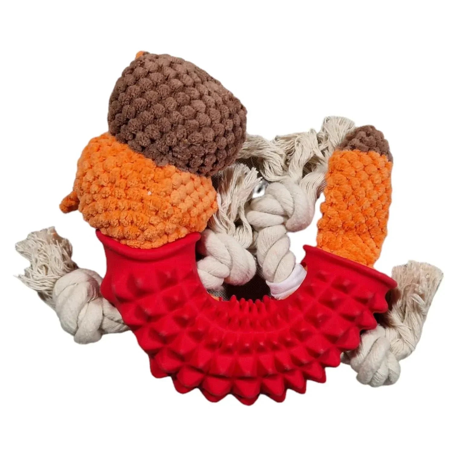 Dog Toy Puppy Natural Rubber with Cotton Rope