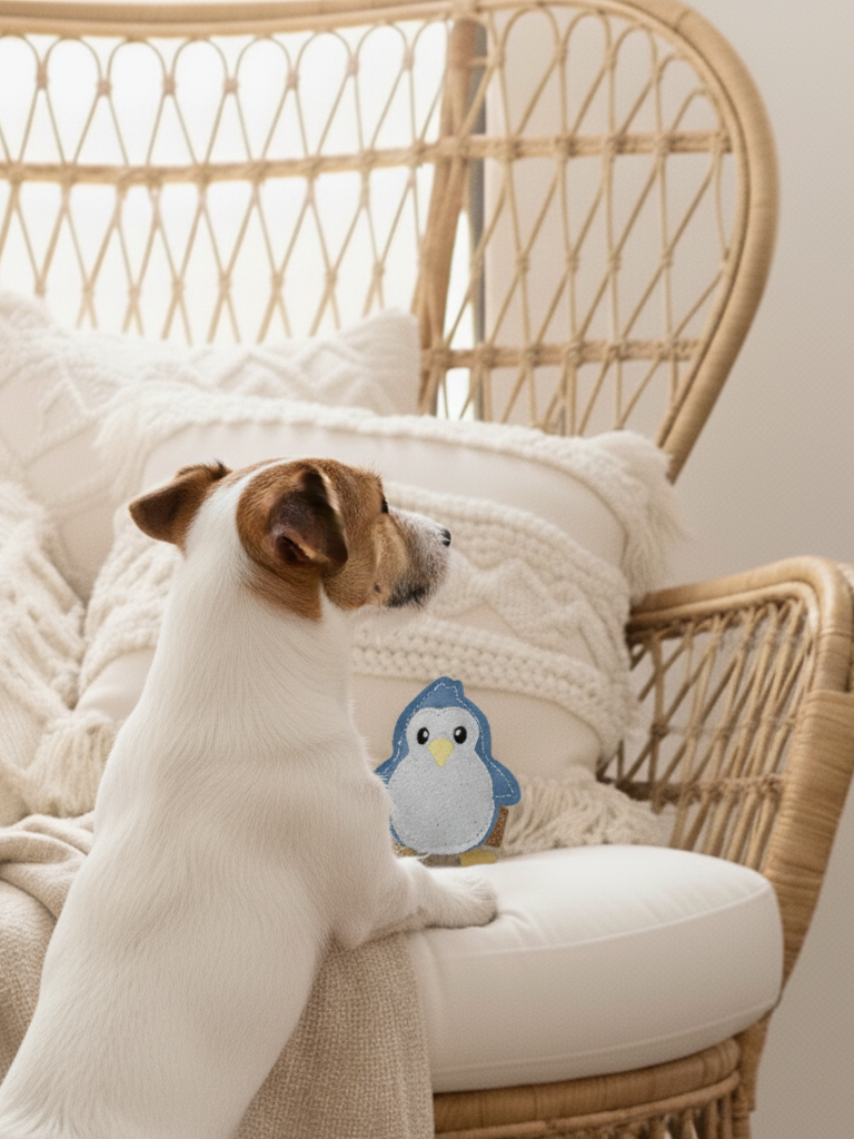 BUDDY. Jouet pour chien en cuir « Petit Pingouin »