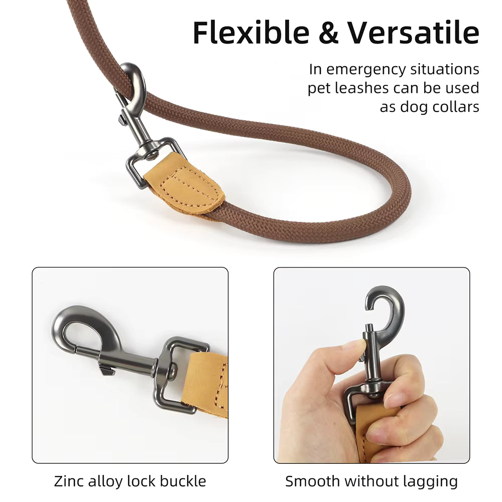 Hundeleine beige 180cm Länge – robust, angenehm in der Hand und ideal für den Alltag