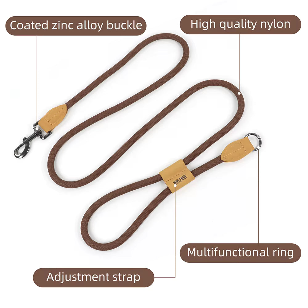 Hundeleine beige 180cm Länge – robust, angenehm in der Hand und ideal für den Alltag