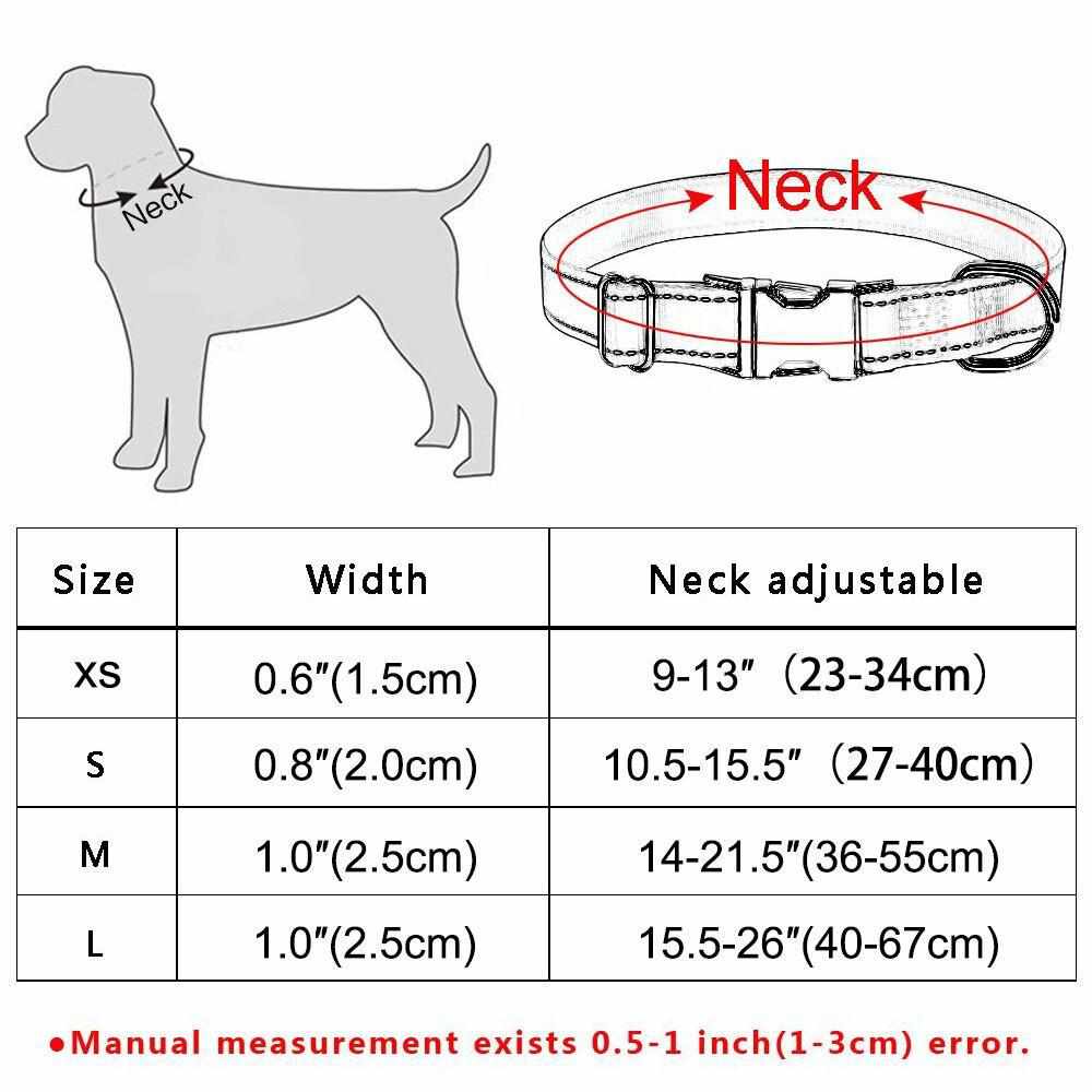 Collier pour chien hautement réfléchissant avec nom gravé
