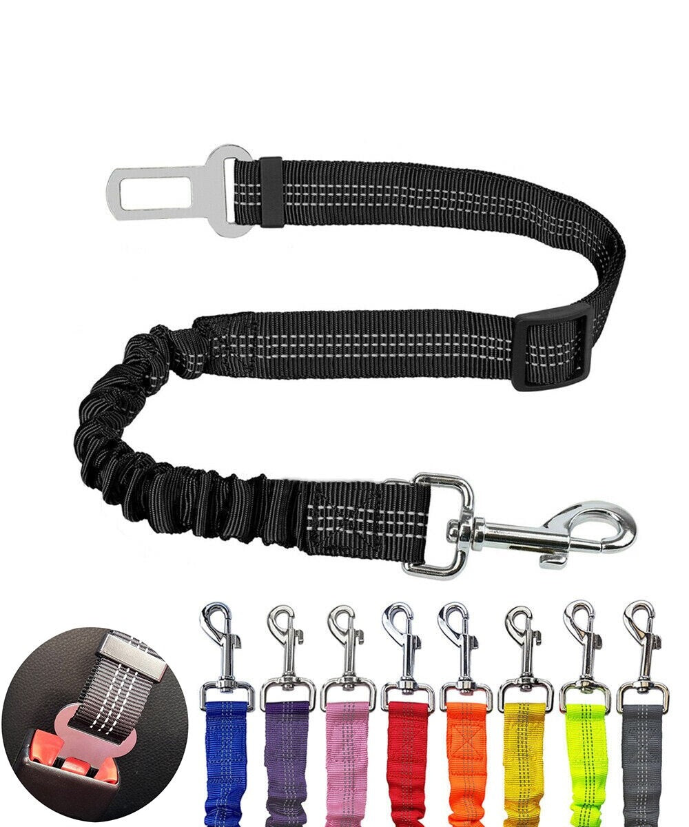 Ceinture de sécurité chien voiture extensible avec mousqueton pivotant, 74cm