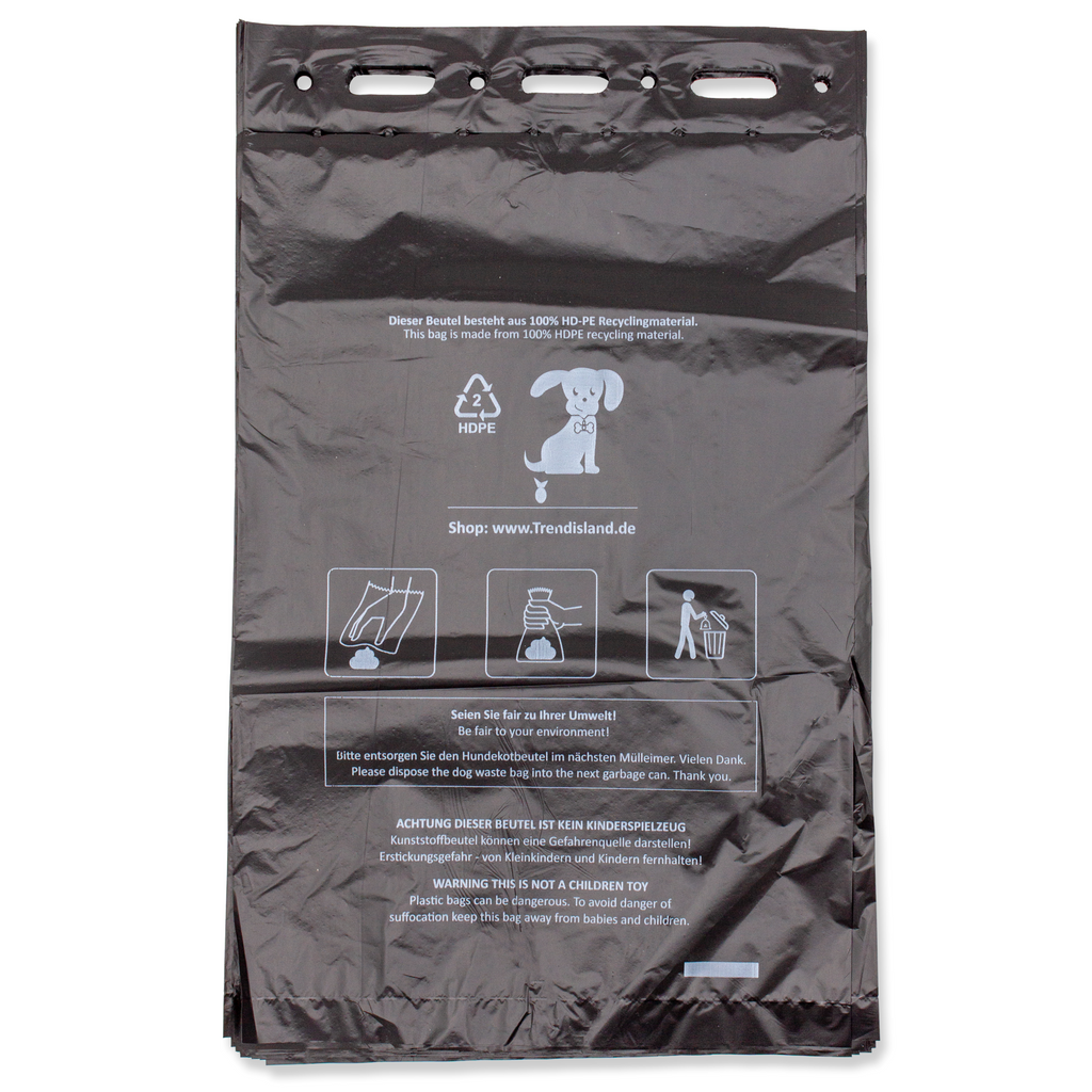 100 sacs à déjections canines noirs 21×31,5 cm – Résistants à la déchirure, opaques et écologiques