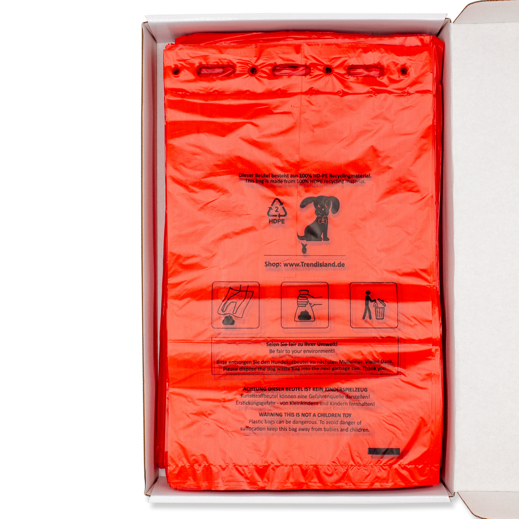 1000 red dog waste bags for hanging 21×31.5 cm – Tear-resistant, odor-proof & eco-friendly