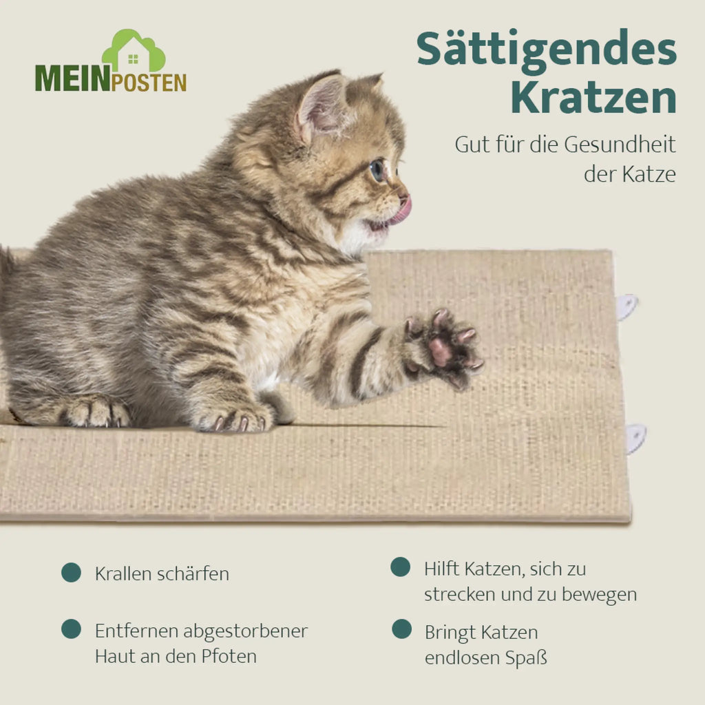 Scratching Board Scratch Mat for Wall 80x28 cm Corner Scratching Board Scratching Post Cat Sisal