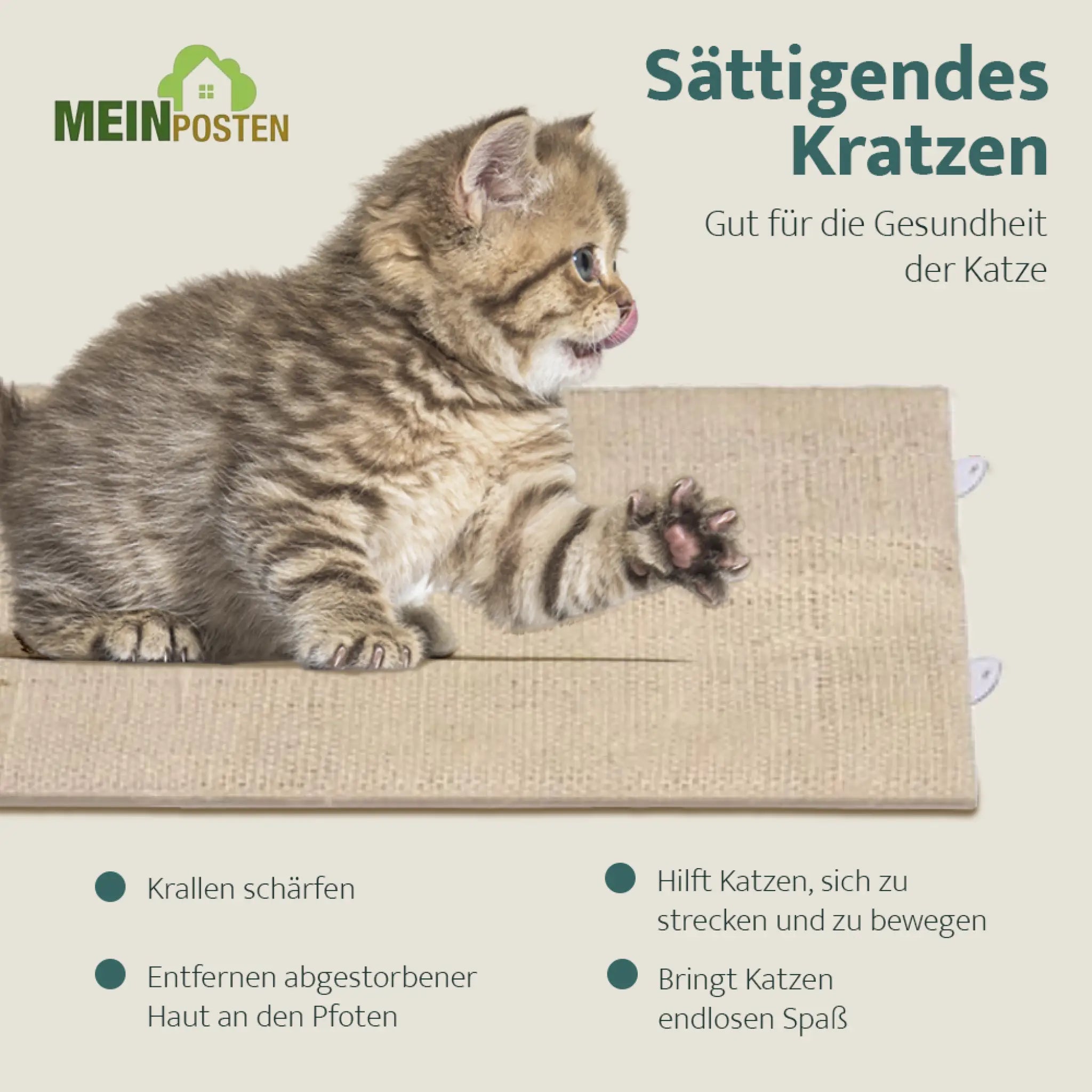 Scratching Board Scratch Mat for Wall 80x28 cm Corner Scratching Board Scratching Post Cat Sisal