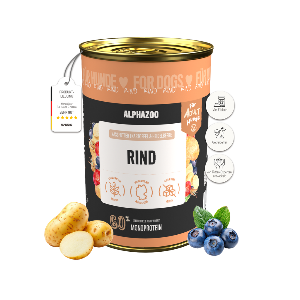 Monoprotein Rind Nassfutter für Hunde