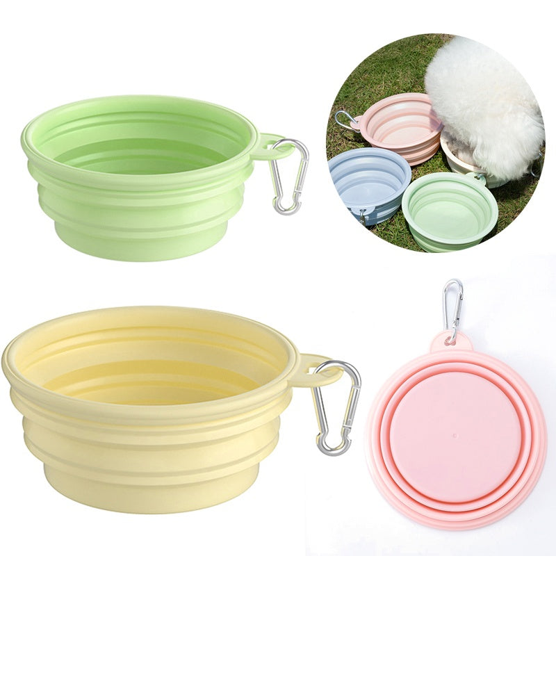 Hundenapf faltbar Silikon · Reisenapf Pastell · BPA-frei · Karabiner · Camping 350/ 1000ml