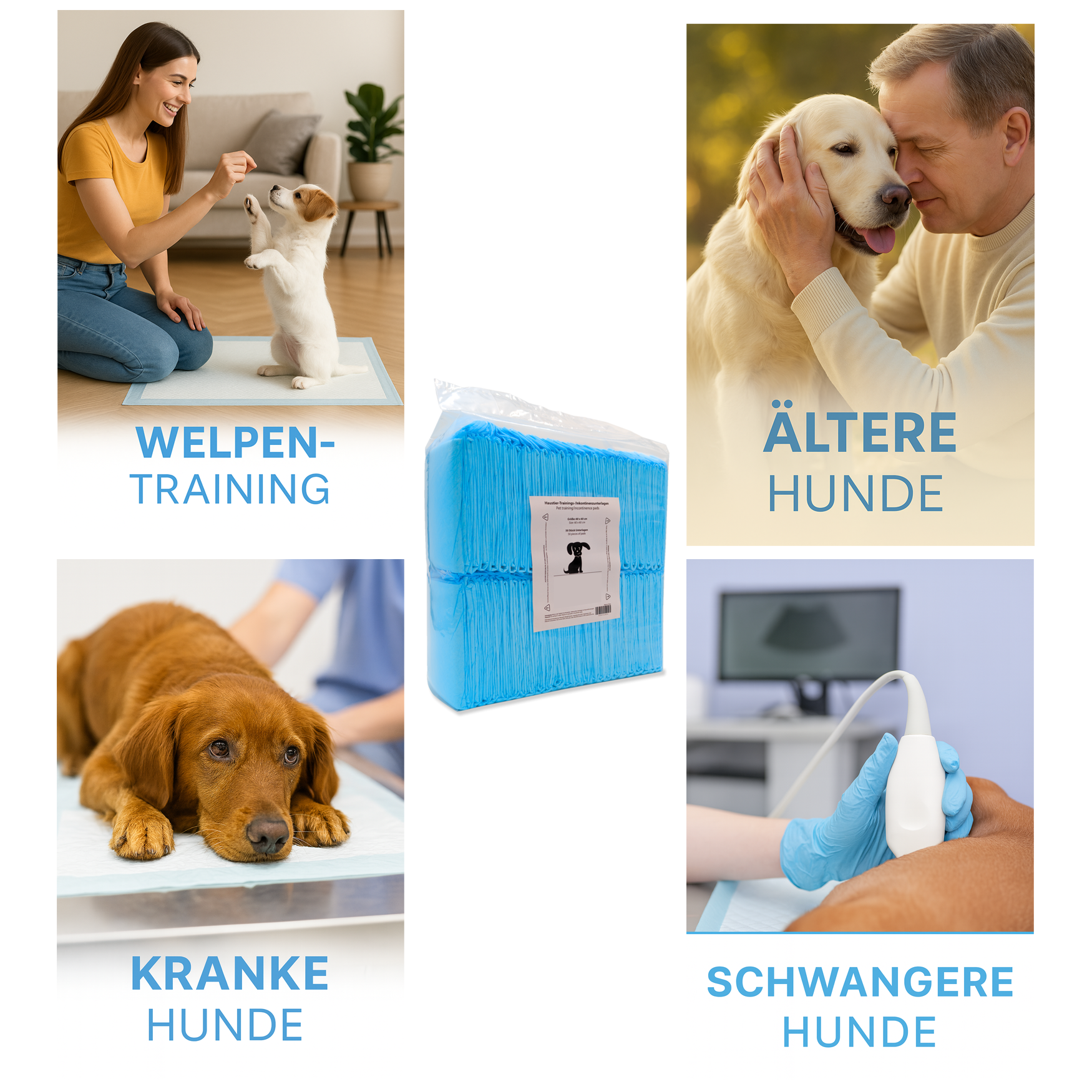 50 tapis d'apprentissage pour chiots 60 × 60 cm – Tapis d'éducation pour chiens, très absorbants